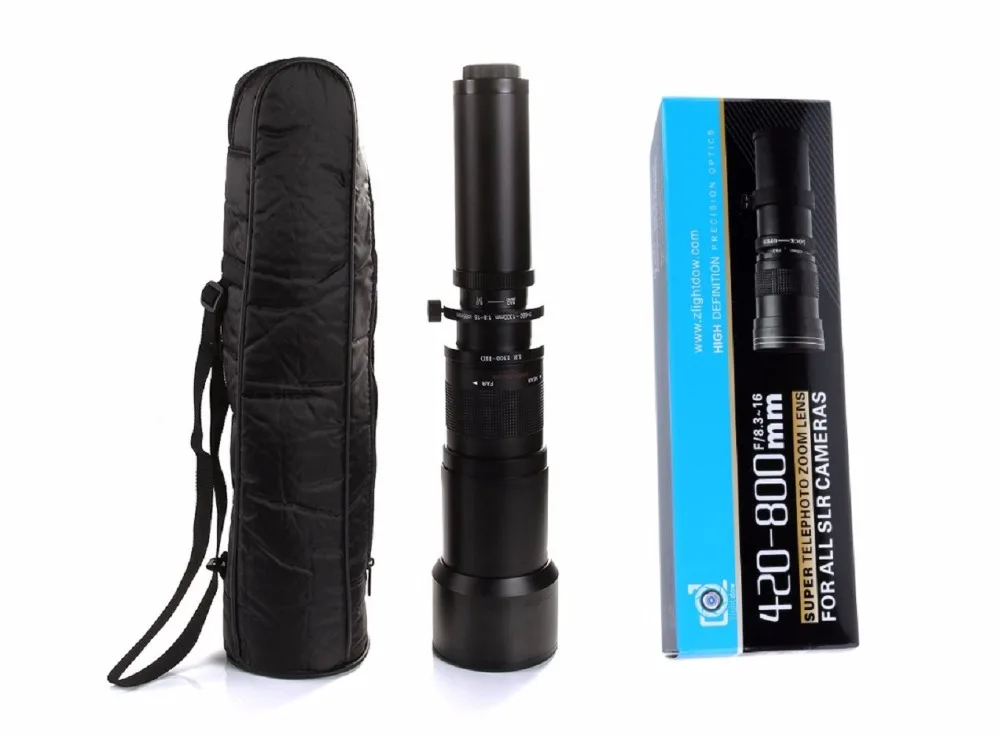 Lightdow 650-1300 мм F8.0-F16 супер телеобъектив с ручным зумом+ T2 переходное кольцо для Canon Nikon sony Pentax DSLR камер