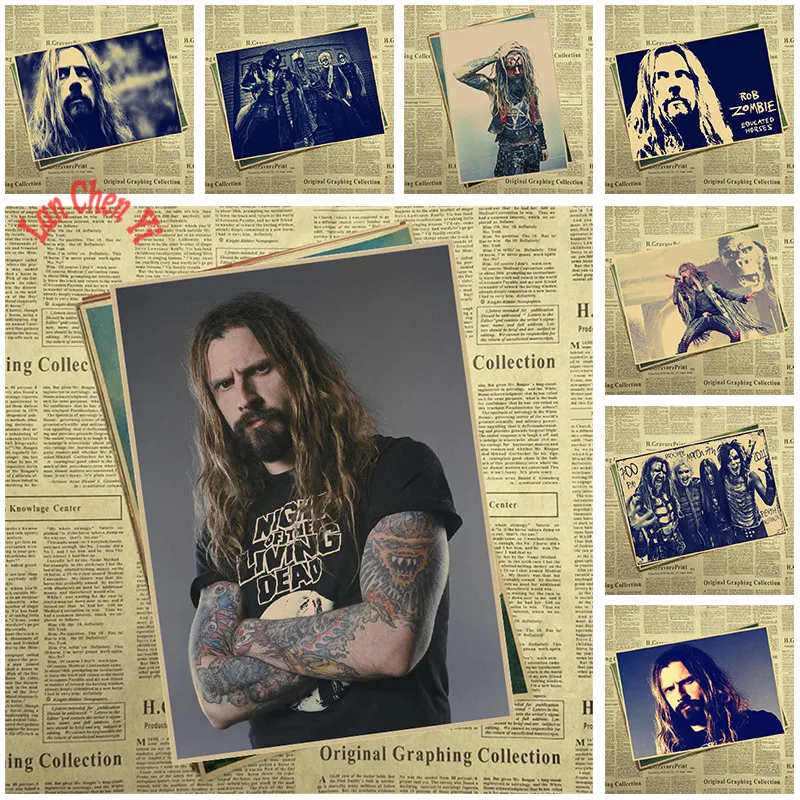 Rob Zombie Band Классический Ностальгический матовый крафт бумага постер офисный