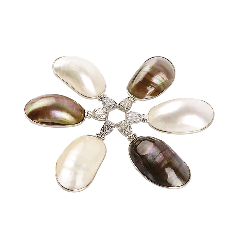 Модный натуральный Абалон белый коричневый пресноводный перламутровый кулон в