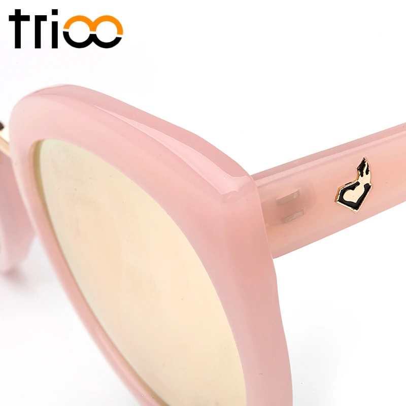 Trioo UV400 защиты дамы кошачий глаз солнцезащитные очки негабаритных Круглый кот Óculos de sol градиент объектив высокой моды люнет de soleil