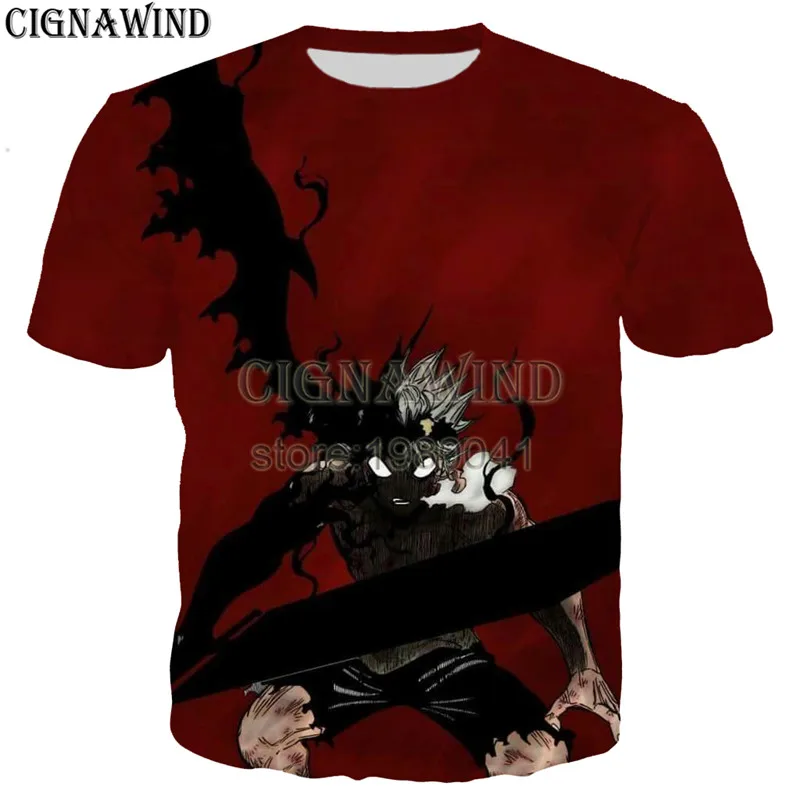 New summer top Popular anime t shirt men/women 3D print Black Clover t-shirts Short sleeve Harajuku style tshirt streetwear | Мужская
