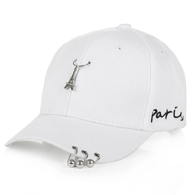 Бейсболка женская в стиле хип-хоп однотонная черная бейсболка панк с заклепками