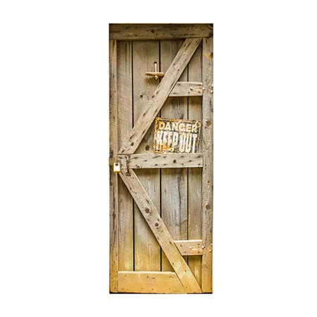 DM020 Креативные DIY деревянные двери настенные наклейки для спальни украшения дома плакат ПВХ водонепроницаемые дверные наклейки имитация 3D наклейки - Цвет: DM020
