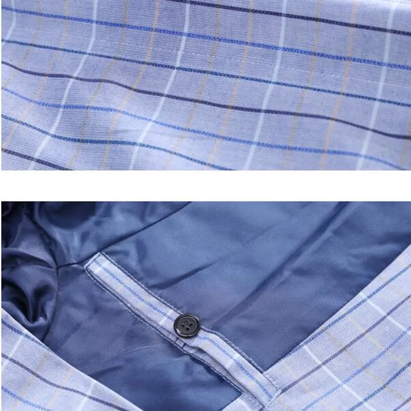 2019 Весна для мужчин плед полосатый Блейзер костюм куртка мода Slim fit Твердые