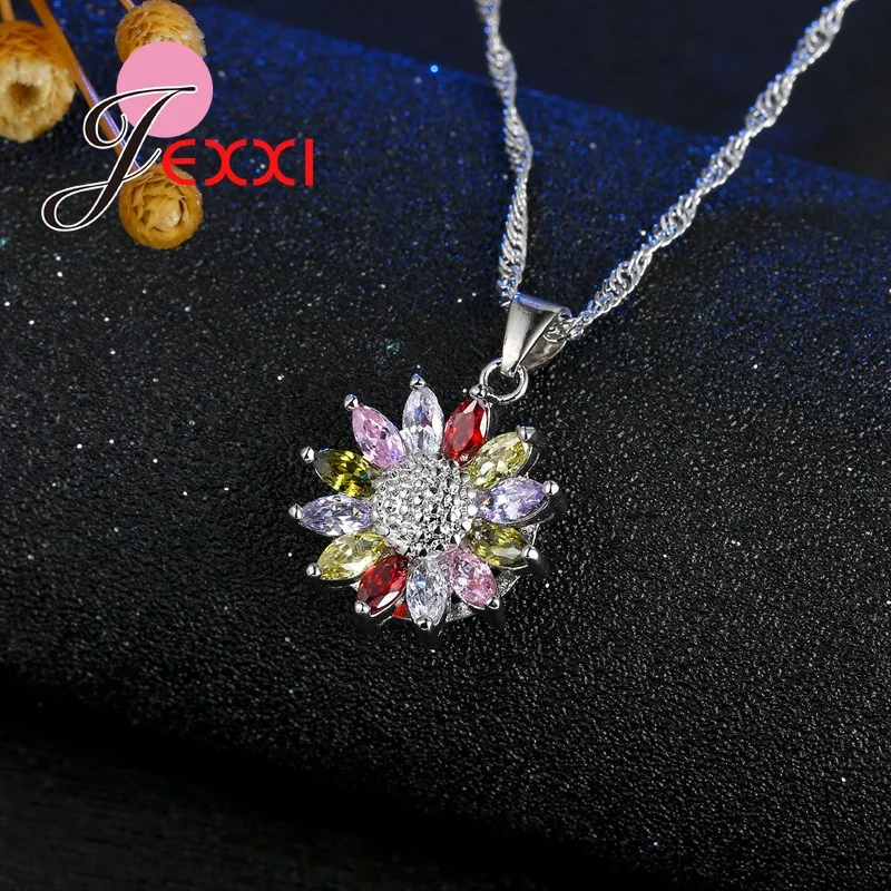 Быстрая доставка и принтом в виде хризантем кулон ожерелье серьги Женская мода