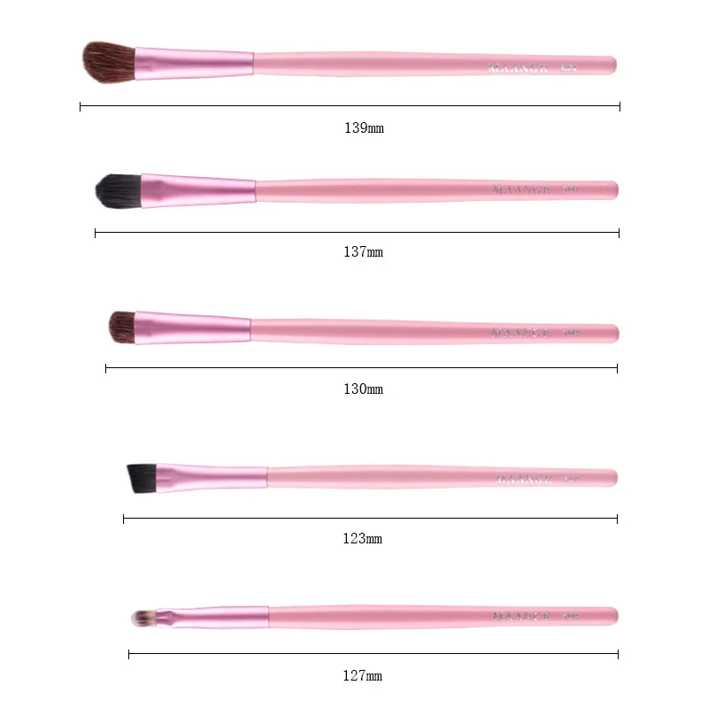 5 шт./компл. Портативный цилиндр Алюминий деревянная ручка кисти для макияжа