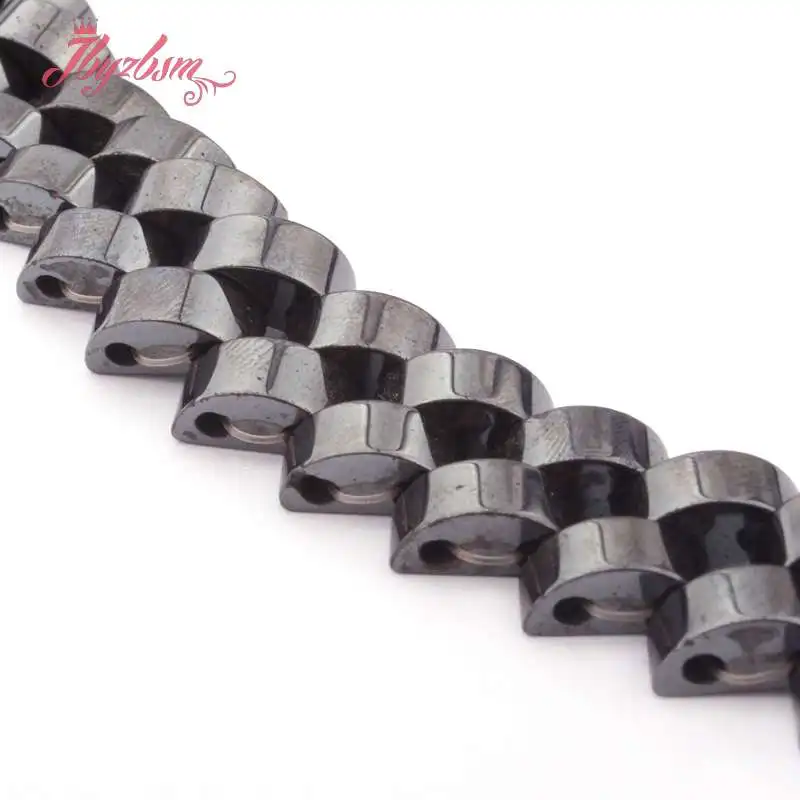 Бусины из гематита с натуральным камнем черный прямоугольный (без магнита)