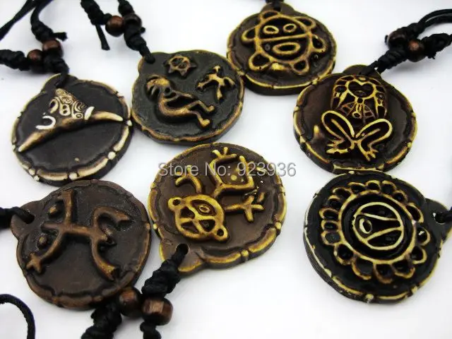 14 шт. Taino Coqui Frog Cemi Sun черепахи Kokopelli имитация яка кость байкерское ожерелье все 7