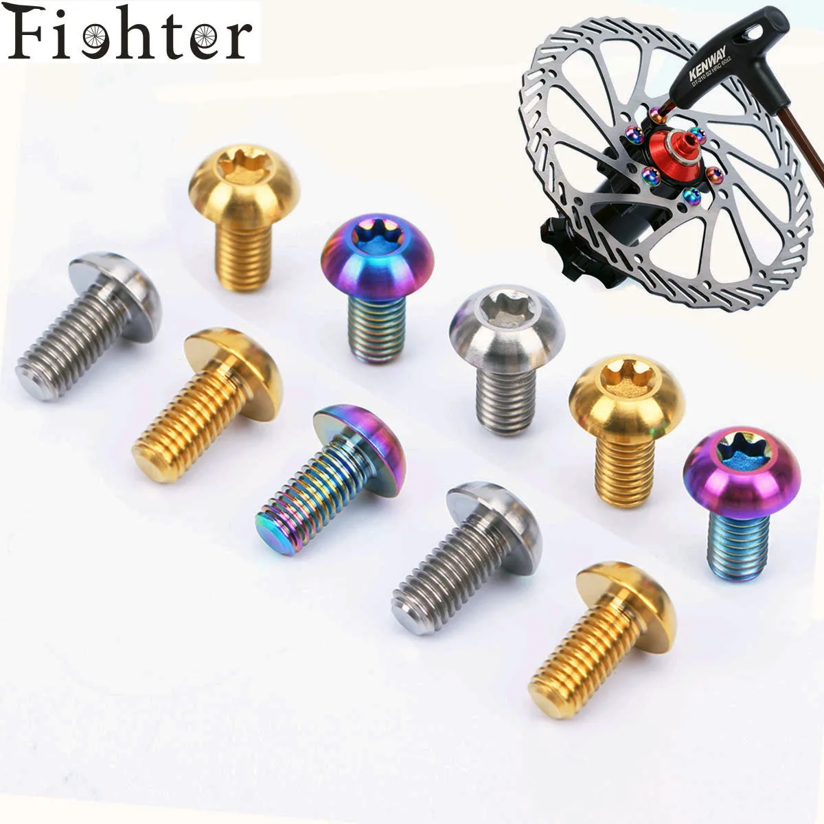 Болты T25 Ti дискового тормоза для горного велосипеда 12 шт. M5 * 10 мм титановый винт Torx