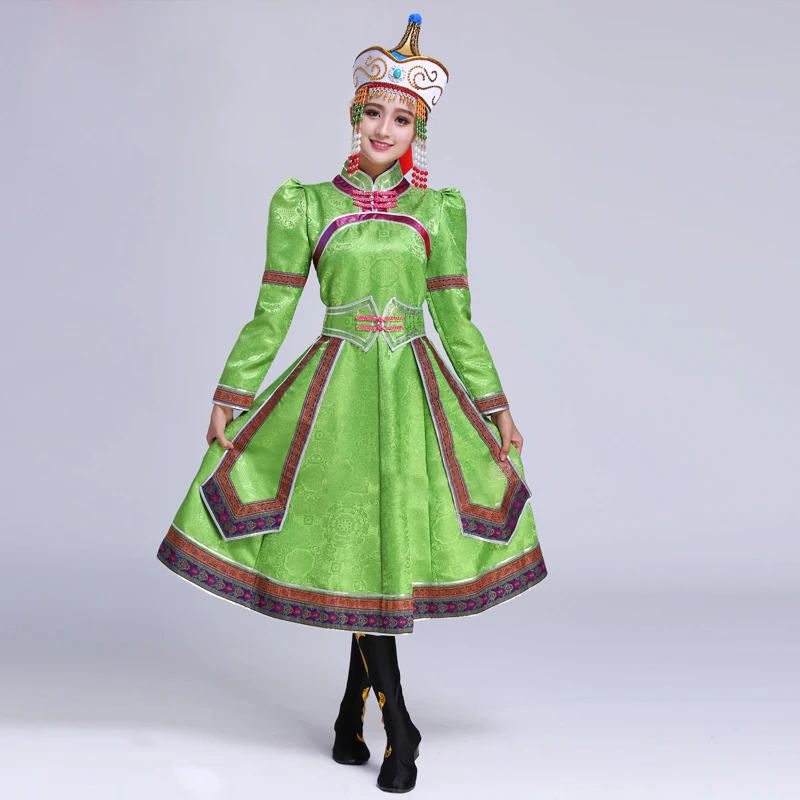 Новое Женское большое платье для танцев монгольский Тибетский танец одежда