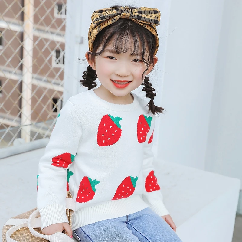 Свитер для маленьких девочек Новинка осени и весны 2019 детская трикотажная одежда