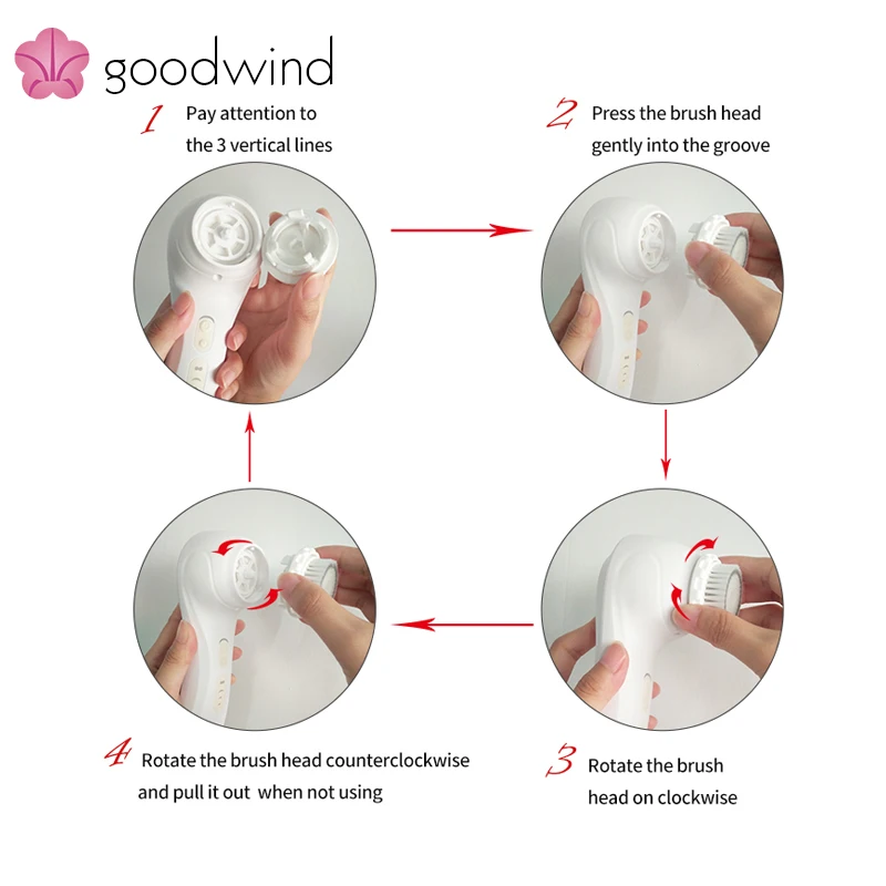 La goodwind N17 тела чистки лица щетка для удаления угрей инструмент Электрический Sonic