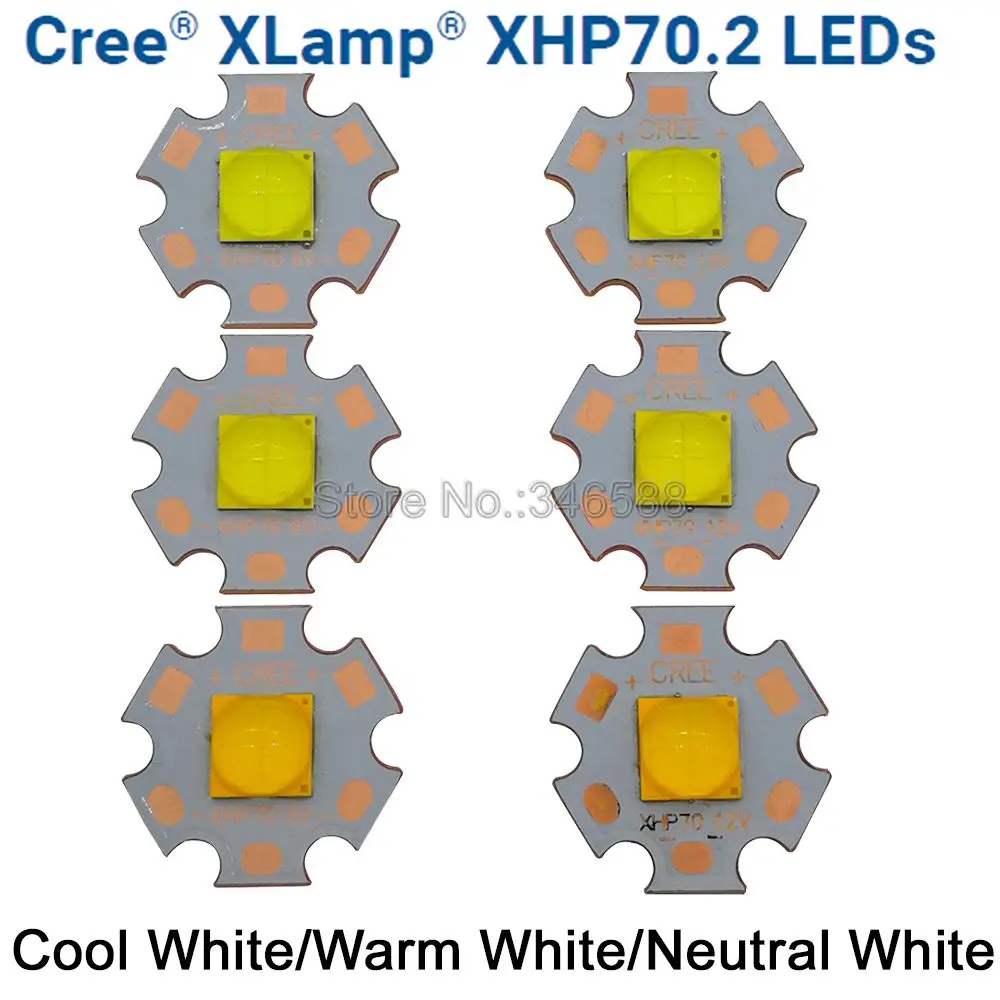 Светодиодный излучатель Cree XHP70.2 холодный белый/нейтральный белый/теплый белый