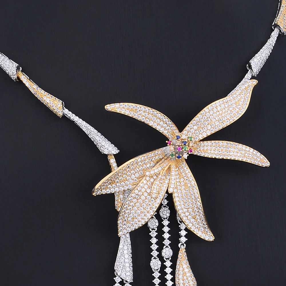 GODKI роскошный цветок кисточкой падение 4 шт. нигерийские Ювелирные наборы для