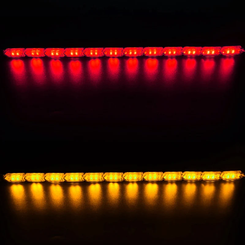 red to yellow 2 шт. гибкий светодиодный светильник DRL Дневной ходовой светильник водонепроницаемый последовательный поток головной светильник бегуны угловой указатель поворота DRL - Цвет: red to yellow