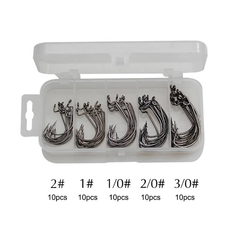 50 шт./лот Морская Рыбалка Коробка Mustad офсетная печать крючок 2#, 1#, 1/0#2/0#3/0# карп оснастка рыболовные большие крючки, снасти Аксессуары кривошипно крюк набор