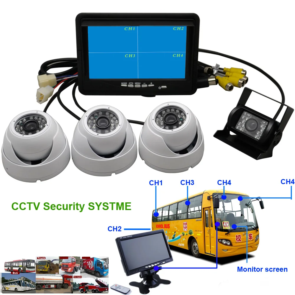 4in1 школьный автобус общественный транспорт Грузовик 4 разделение CCTV
