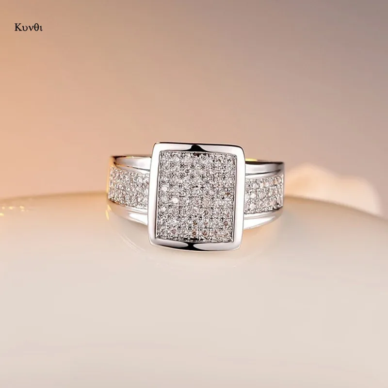 Классические роскошные кольца для пар блестящие прозрачные кристалльные