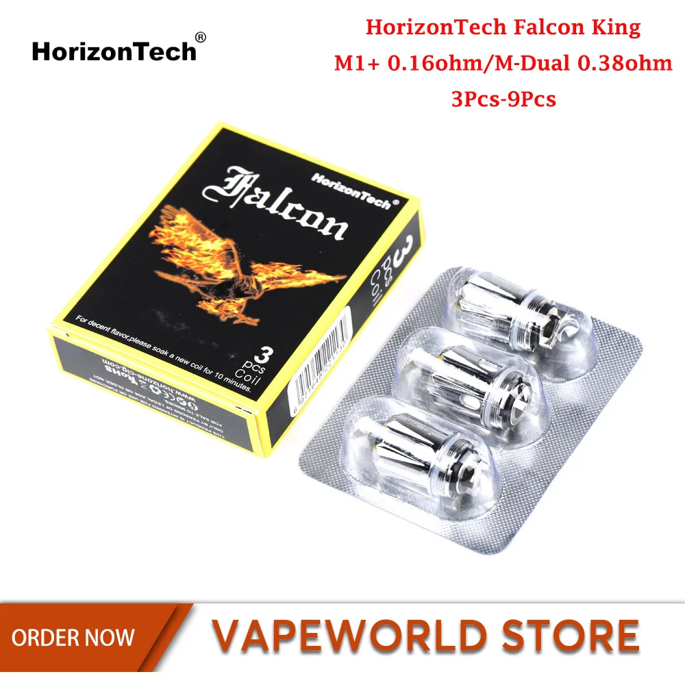 3 шт.-9 шт. оригинальная HorizonTech катушка Falcon King M1+ 0.16ohm/M-двойная 0.38ohm основная головка аксессуары для электронной сигареты для Falcon King Tank