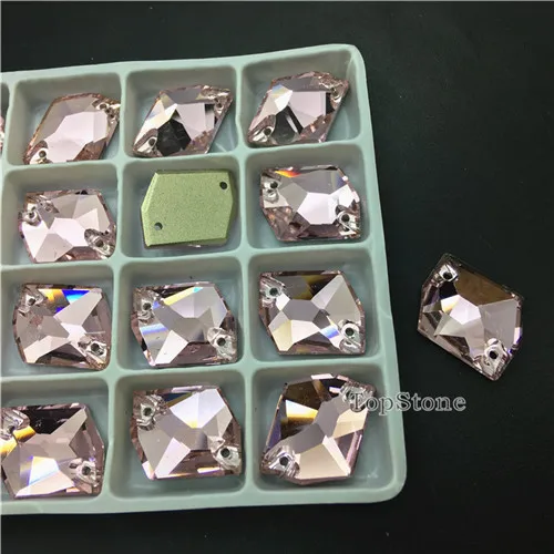 T223 Lt Pink TopStone K9 Стекло Кристалл 13x17 мм космический пришить Камень плоской задней Швейные бусины более Цвета смешивания - Цвет: T223 Lt Pink