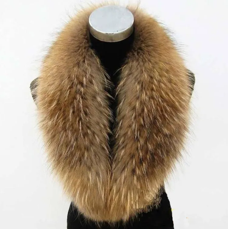 100% натуральный меховой воротник мех енота женские шарфы зимнее пальто женская