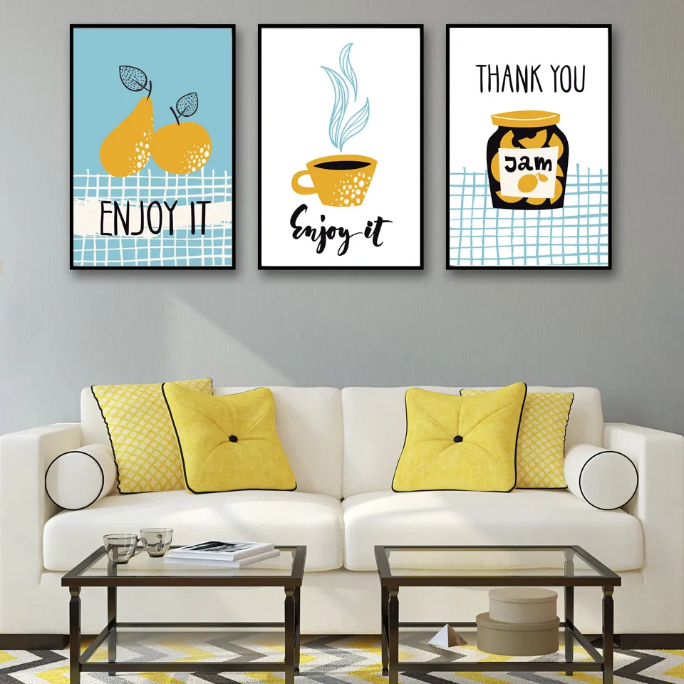 Абстрактная Скандинавская груша Кофе птица зонтик Плакаты и принты настенные