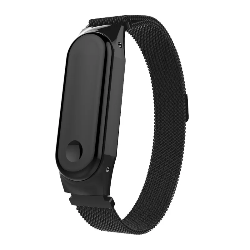 Сменный ремешок для Mi Band 3 регулируемый браслет из нержавеющей стали магнитный