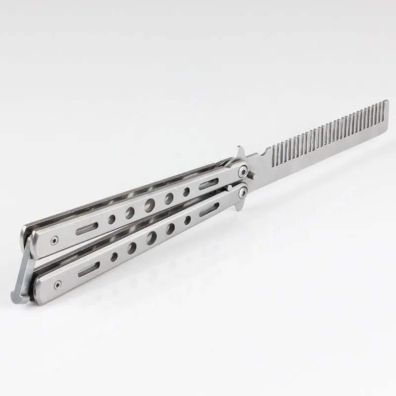 Цеп-бабочка из нержавеющей стали, складной нож, тренировочный нож Balisong, серебряные инструменты для активного отдыха