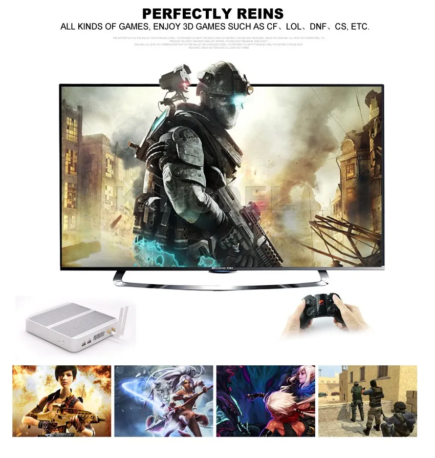 Новейший Haswell i5 безвентиляторный мини-ПК Windows 10 HD 4400 HTPC tv Box Intel Core i5 4200U HDMI VGA Mini ITX игровой компьютер
