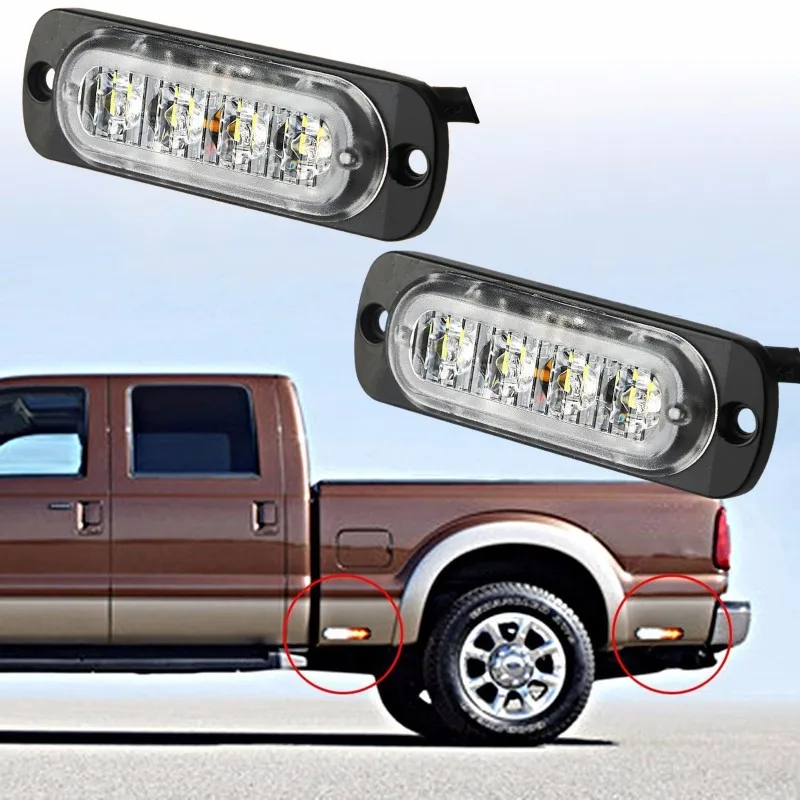 Пара 4 водить автомобиль мерцающий светильник дневного вождения проблесковый