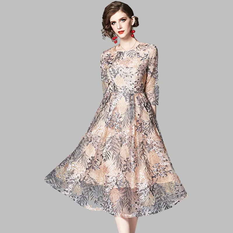 Летнее Элегантное Длинное Платье HAMALIEL винтажное платье с цветочной вышивкой