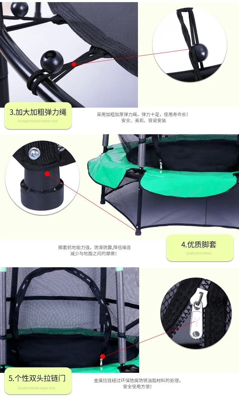 55 дюймов складной трамплин Детская пружинная кровать для прыжков внутренняя