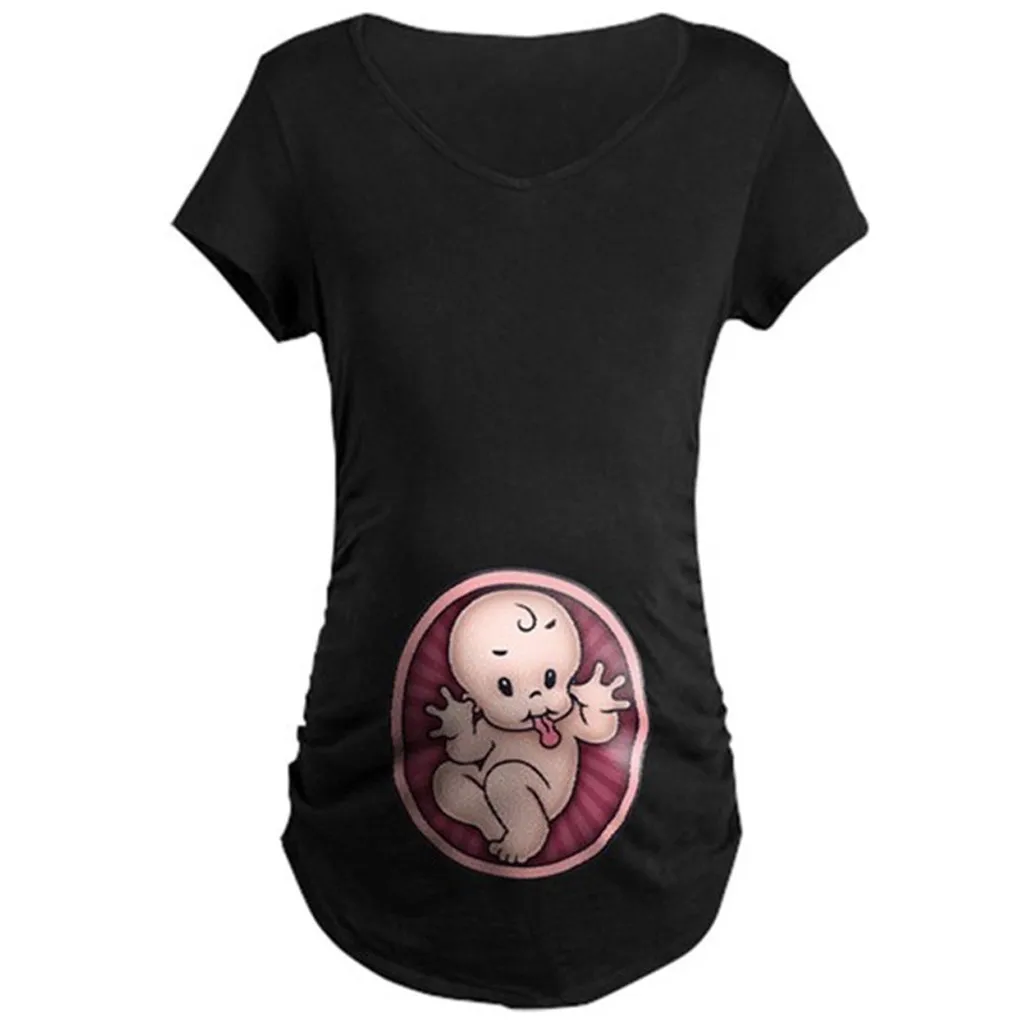 Топ TELOTUNY с коротким рукавом для беременных женщин и мам блузка Футболка милый