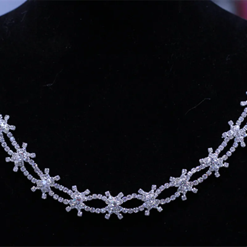 1 ярд 0 7 дюймов серебряные золотые Цветы Стразы s отделка для свадебных платьев