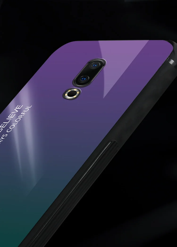 Чехол для Meizu 16 /16 Plus /M6T (Blue Charm 6T) Роскошный чехол с градиентным цветом закаленное