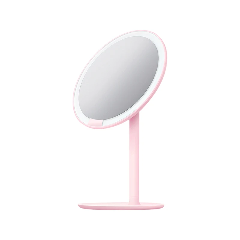 Pink AMIRO Mini 6,5 дюймов истинный цвет светодиодный макияж зеркало/аккумуляторная батарея - Цвет: Pink