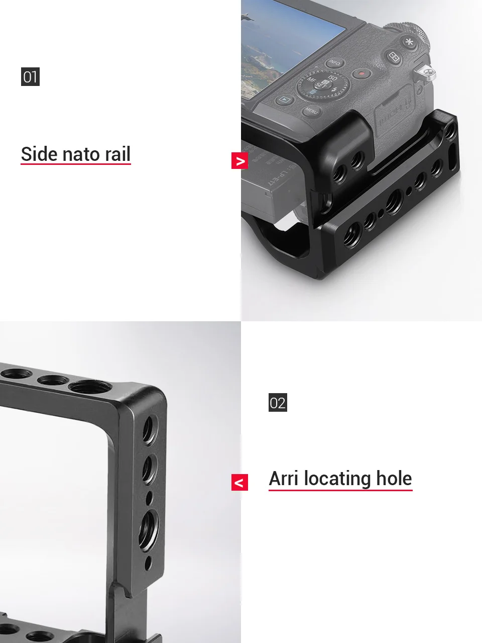 SmallRig для Canon EOS M3 и M6 клетка с холодным башмаком+ Rail NATO+ Встроенный Arca Swiss QR Plate-2130