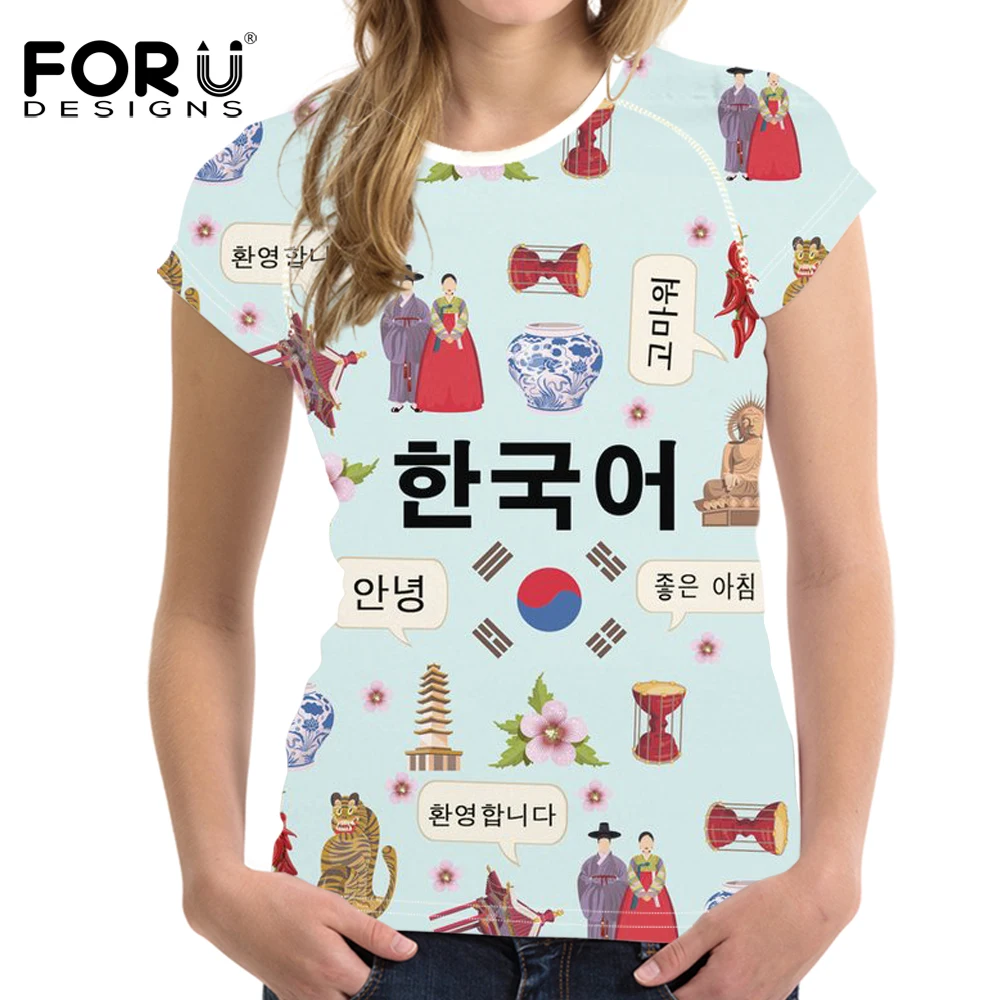 FORUDESIGNS/футболка с буквенным принтом; женские пикантные футболки Tumblr; повседневные футболки с русской матрешкой; топы; одежда для пар - Цвет: T1225BV