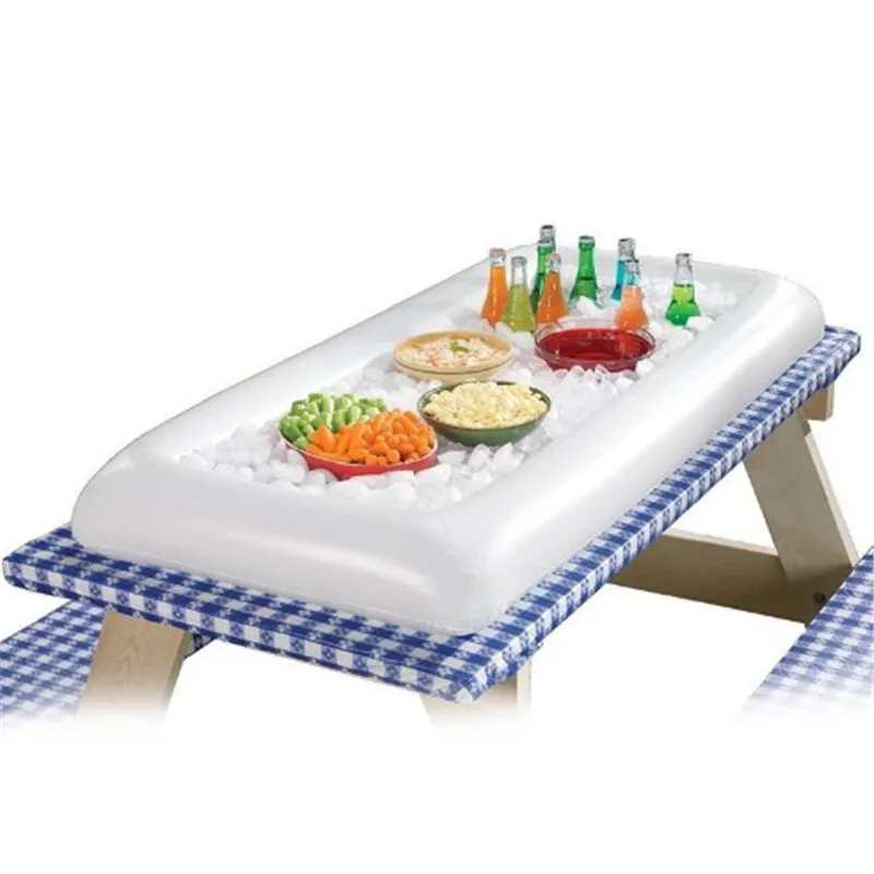 Inflatable Beer Table Pool Air Mattress Party Food Drink Holder Ice Bucket Serving/salad Bar Tray For Beach |