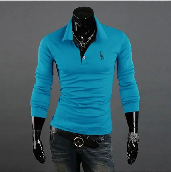 Мужская рубашка поло Slim Fit с длинным рукавом однотонные рубашки модные повседневные футболки мужские Camisa Polo Masculina плюс размер XXXL