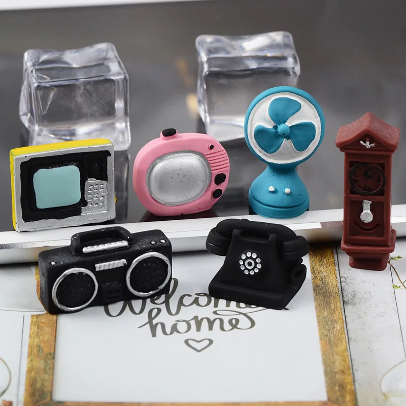 5 шт. миниатюры ТВ радио Электрический вентилятор DIY игрушки поделки рисунок