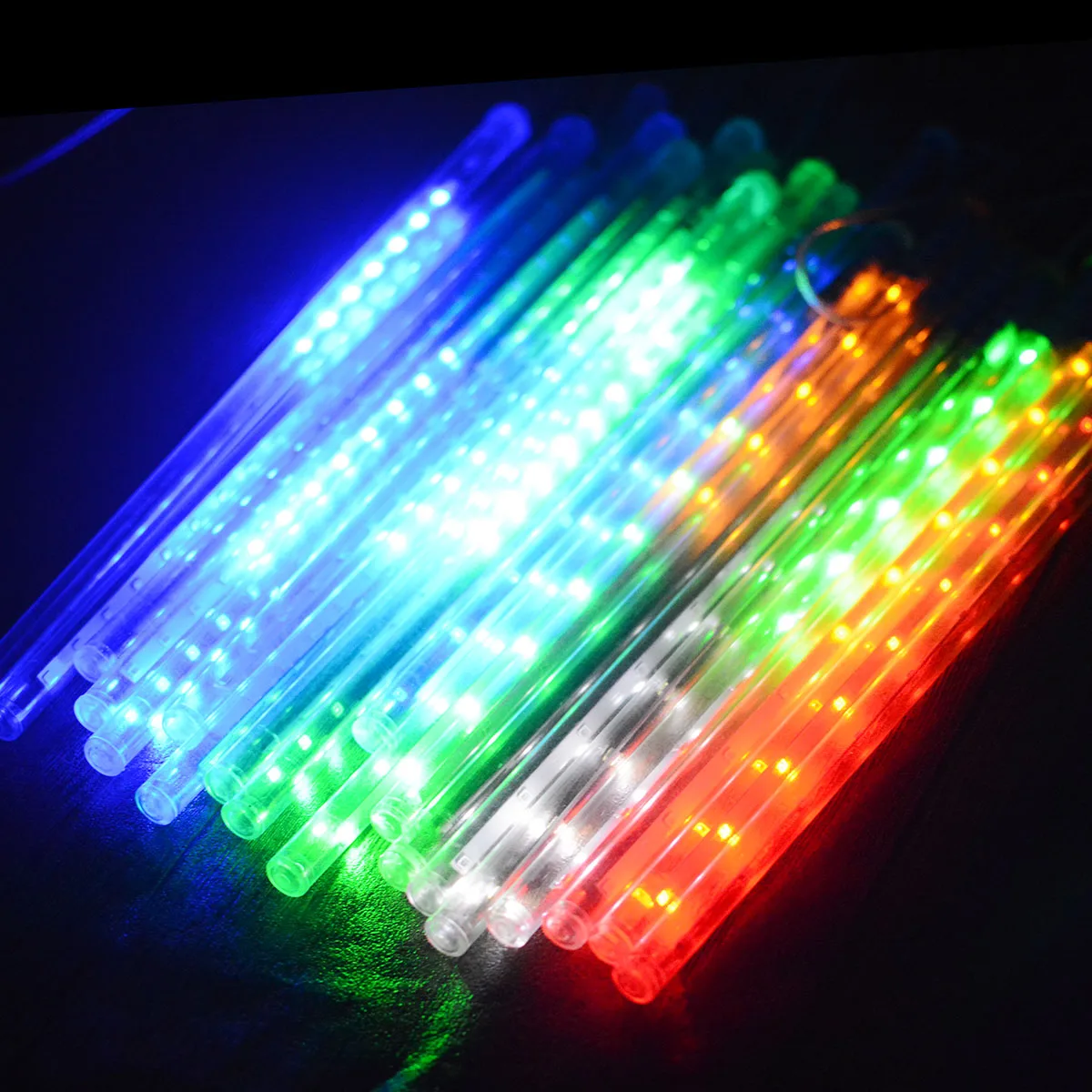 Водонепроницаемые трубки для метеоритного дождя 10 трубок 30 см RGB 360 светильник