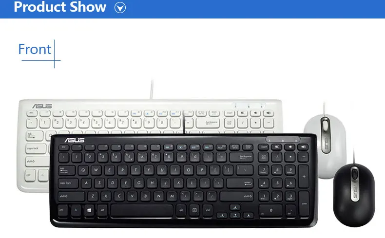ASUS KM-100 клавиатура и мышь комбо официальное использование USB Проводная эргономичный дизайн дугообразный край Asus ноутбук Настольный Esports