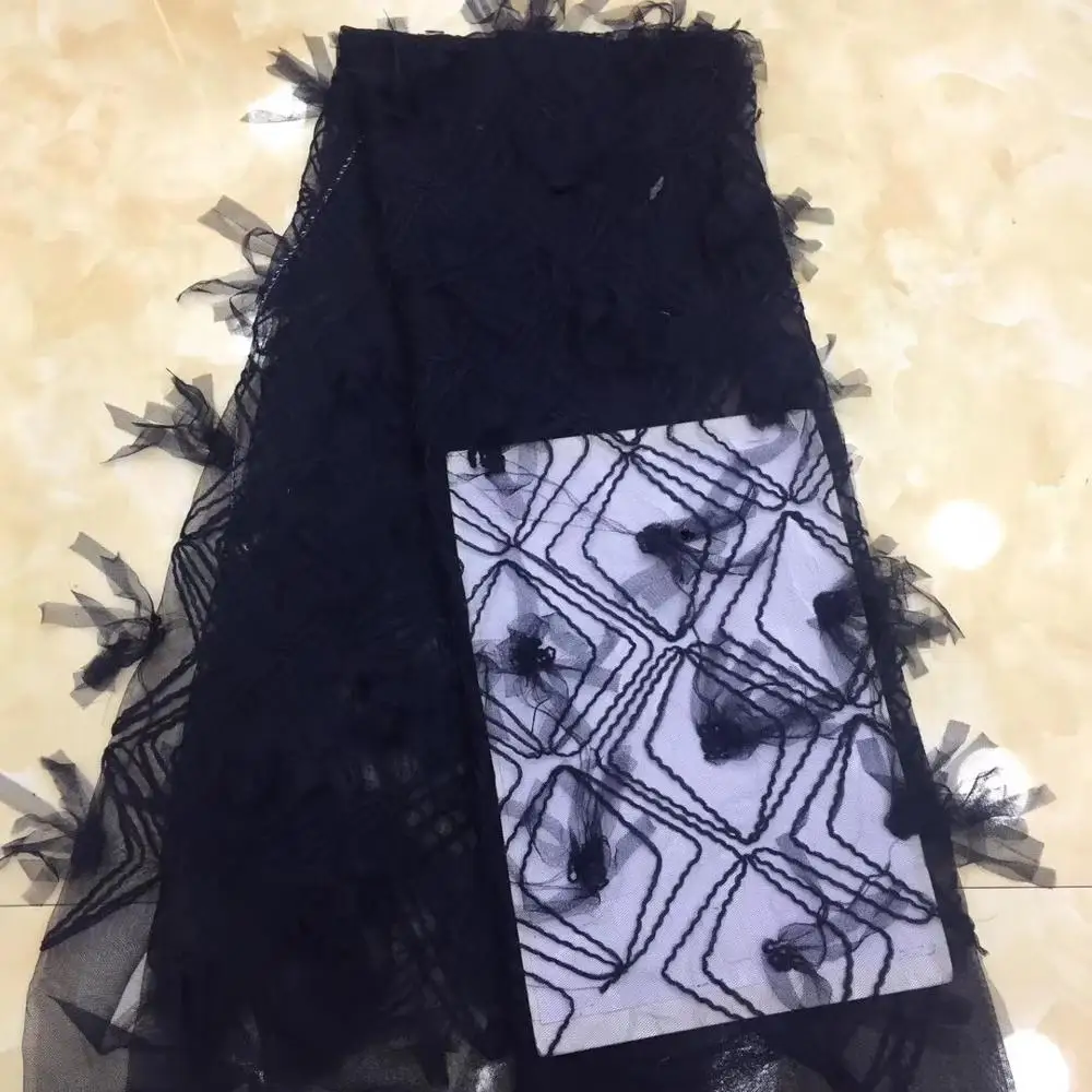 

New Nigerian Lace Fabric Free Shipping by dhl Embroidered tulle lace Fabric for nice dress ML7186