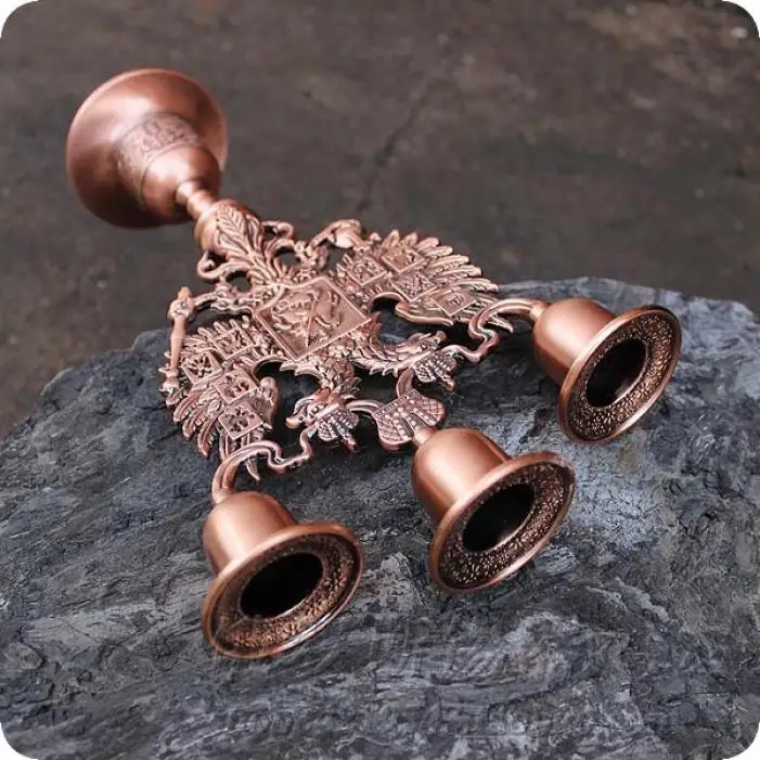 Европейский классический оловянный подсвечник с тремя головками | Дом и сад