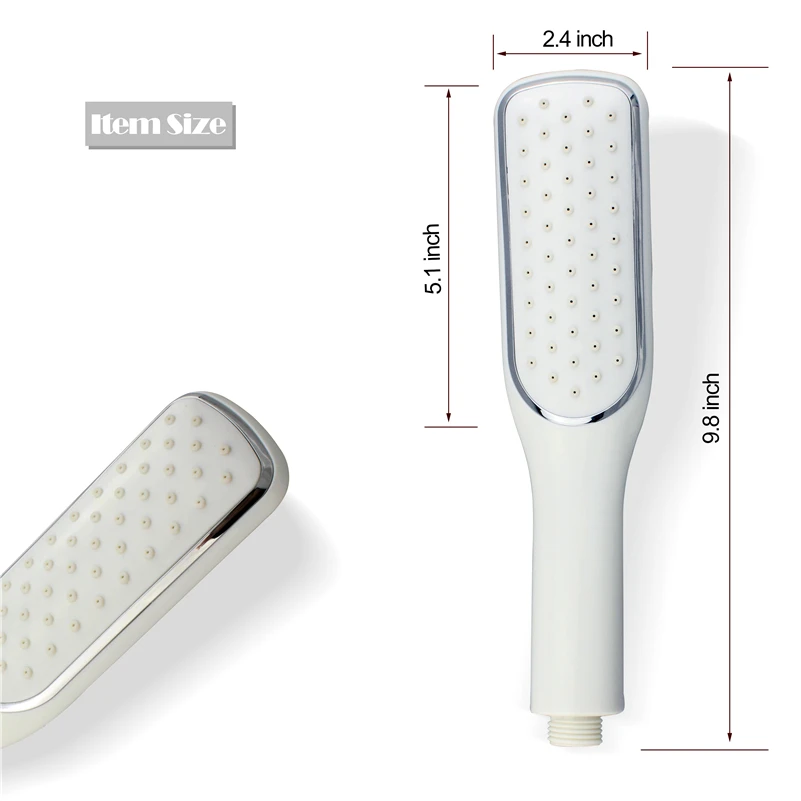 Белый ручной душ с дождевой насадкой квадратная водосберегающая высокого