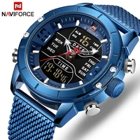 naviforce watch men sport male full steel quartz digital clock waterproof watch relogio masculino blue clock dropshipping hour