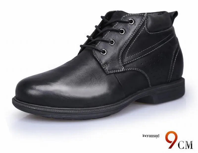 Cyabmoz Fashion Brand Men Genuine Leather Height Increasing Shoes Invisibly 9cm Elevator Mens Lace up Casual Party Man | Обувь