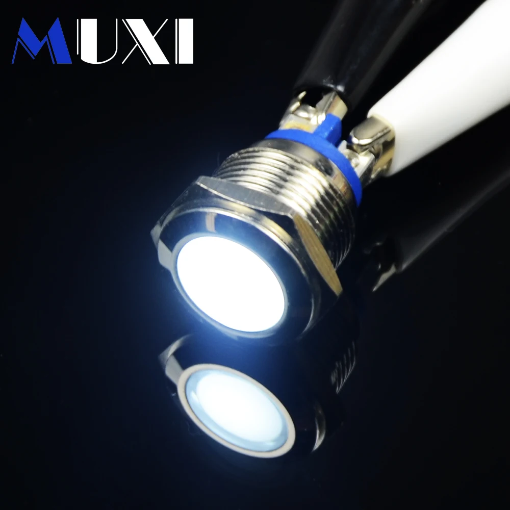 Сигнальная лампа 16 мм светодиодный металлический индикатор водонепроницаемый