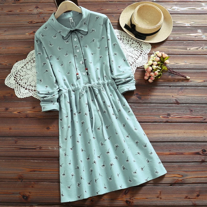 Женское платье с длинным рукавом розовое в японском стиле зубами льва 2019 |